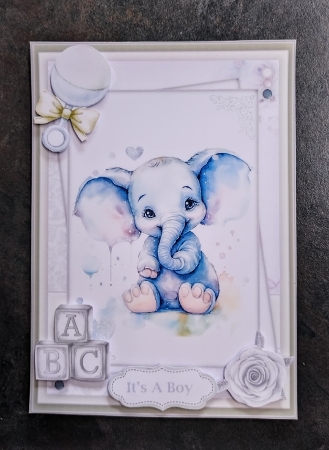  Set of 3 ~ Baby Elephant Greetings Mini Kit by Jackie Odonnell