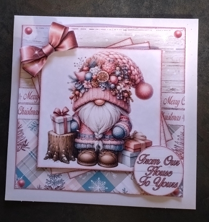 Pink Winter Gnome Mini Kit 7X7 by Jackie Odonnell