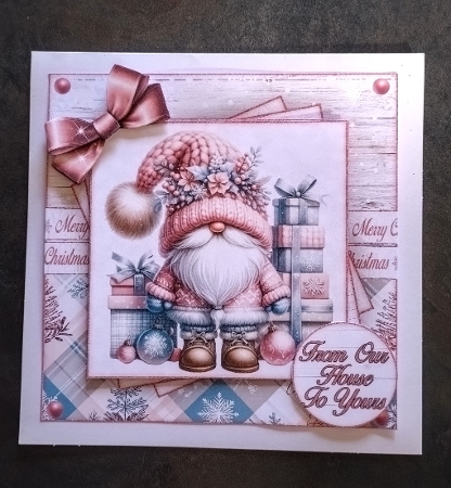 Pink Winter Gnome Mini Kit 7X7 by Jackie Odonnell