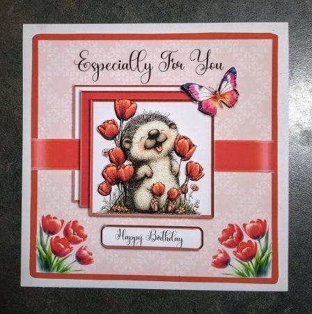 Happy Tulip Hedgehog by Jackie Odonnell