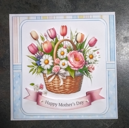 7x7 A Basket of flowers for mother choice of four mini kit by Jackie Odonnell