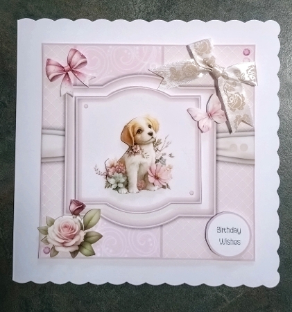 Floral Blossom Pups - 6x6 Version by Jackie Odonnell