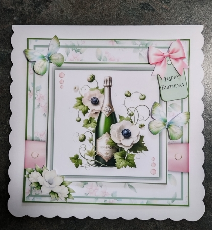 Champagne and Florals - 6x6 and 5x7 Version by Jackie Odonnell