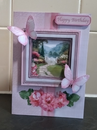 Pink Flowers - Picture Frame Card Mini Kit by Jackie Odonnell