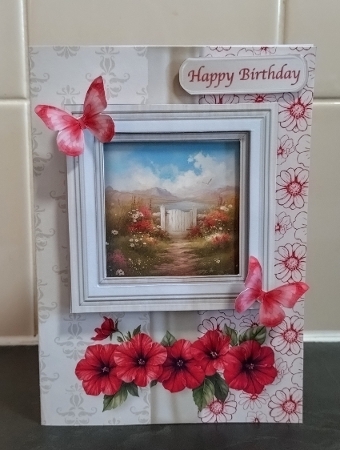 Red Flowers - Picture Frame Card Mini Kit by Jackie Odonnell