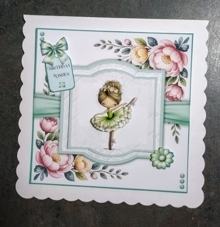 Pretty Ballerina - 6x6 and 5x7 Version by Jackie Odonnell