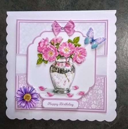 PRETTY FLOWERS IN A VASE 5x7 6x6 by Jackie Odonnell