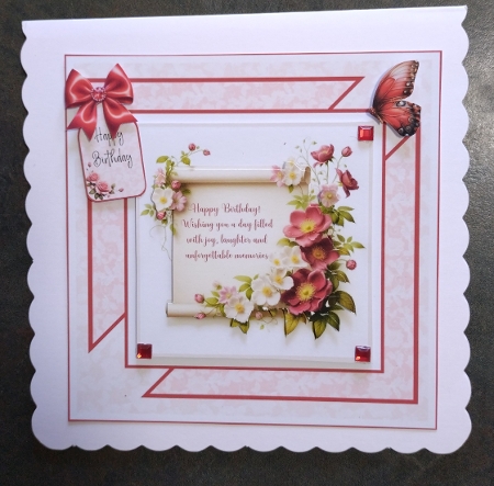 Rambling Rose Sentiments - 6x6 and 5x7 Version by Jackie Odonnell