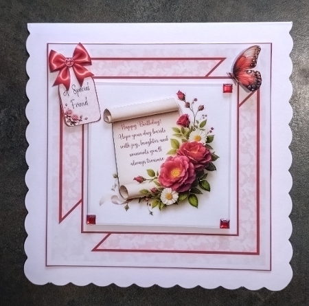 Rambling Rose Sentiments - 6x6 and 5x7 Version by Jackie Odonnell