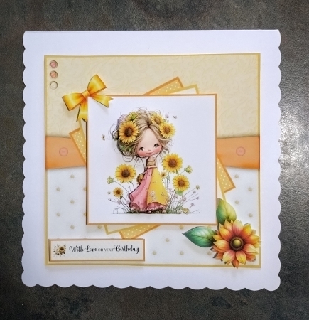 Sunflower Sunshine - 6x6 and 5x7 Version by Jackie Odonnell