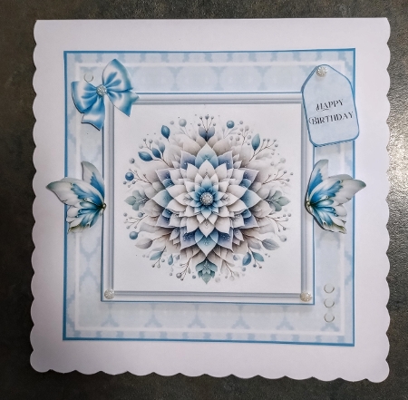 Pretty Blue Mandalas - 6x6 and 5x7 by Jackie Odonnell