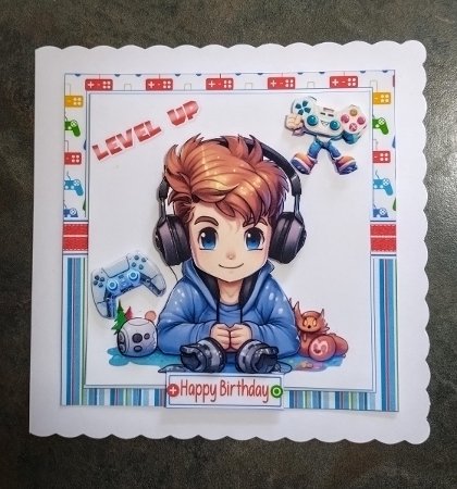 7x7 Gamer boy level up birthday choice if four mini kit by Jackie Odonnell