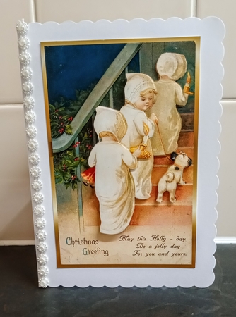 Quick Its Christmas Eve decoupage topper by Jackie Odonnell