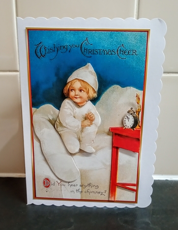 Wishing you Christmas Cheer Decoupage Topper by Jackie Odonnell