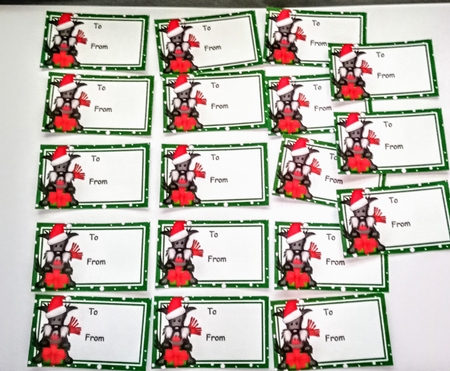 Hamish Scottie Dog Christmas Gift Tags by Jackie Odonnell