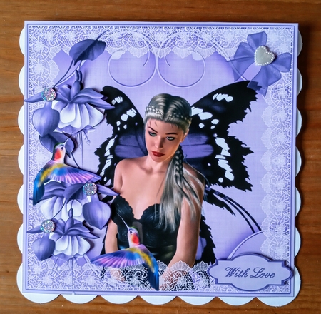 Fushia Fairy Dreams Topper/card Front by Jackie Odonnell