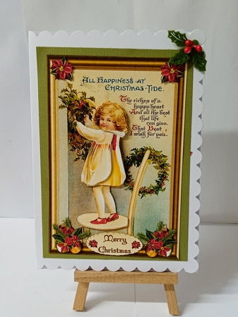 Christmas Vintage Happiness Decoupage Topper by Jackie Odonnell
