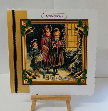 Christmas Carols 6x6ins Decoupage Vintage Topper by Jackie Odonnell