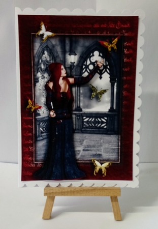 Red & Grey Gothic with Butterflies by Jackie Odonnell