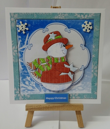 Christmas Snowman with a Star Card and Topper by Jackie Odonnell
