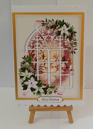 Pink Christmas Through the Window Pyramid by Jackie Odonnell