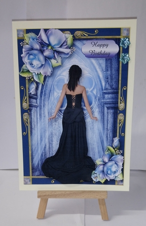 Gothic Window & Blue Roses by Jackie Odonnell