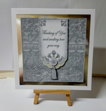 Silver Thinking of You 7in Ornate Lace Tag Topper by Jackie Odonnell