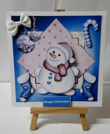 Happy Snowman Card with Decoupage by Jackie Odonnell