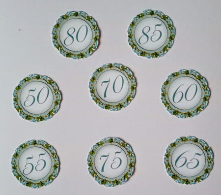 Dteal Fmk Dotty Doily Numbers 50 to 85 Topper Sheet by Jackie Odonnell