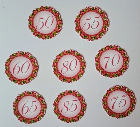 Hot Pink Fmk Dotty Doily Numbers 50 to 85 Topper Sheet by Jackie Odonnell