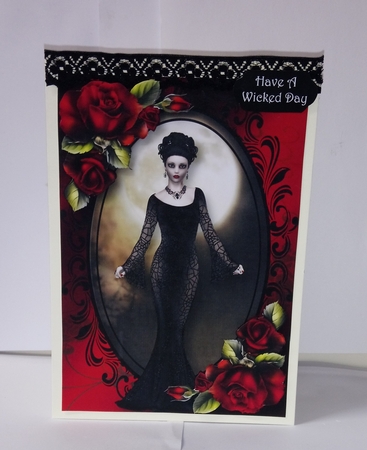 Gothic Beauty with Blood Red Roses by Jackie Odonnell