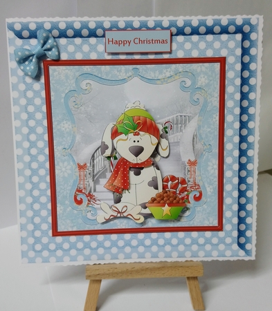 Puppy's Christmas Card with Decoupage by Jackie Odonnell