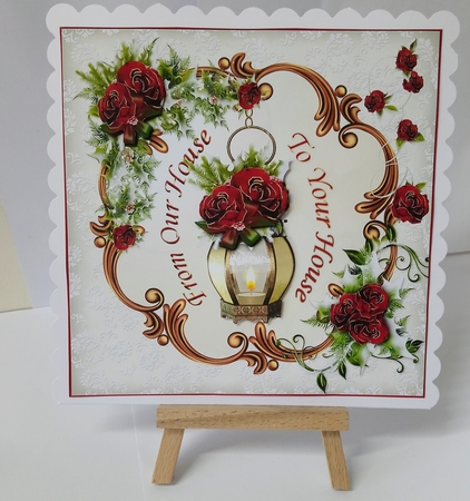 8x8 Beautiful Christmas Roses Our House to Yours Mini Kit by Jackie Odonnell