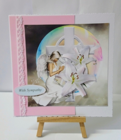 Angel and Lily Cross Topper Wit Decoupage by Jackie Odonnell