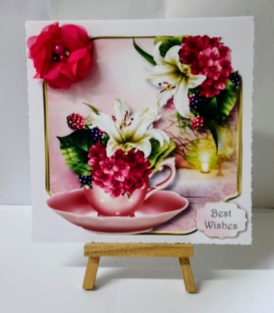 Teacup & Saucer - Lily Bouquet Pink by Jackie Odonnell