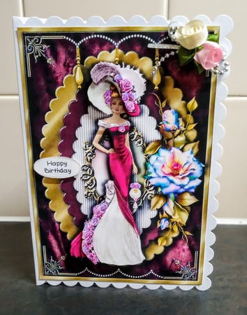 Lovely Vintage Lady Card Front 3 by Jackie Odonnell