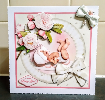 Vintage Style Baby Girl Card Kit by Jackie Odonnell