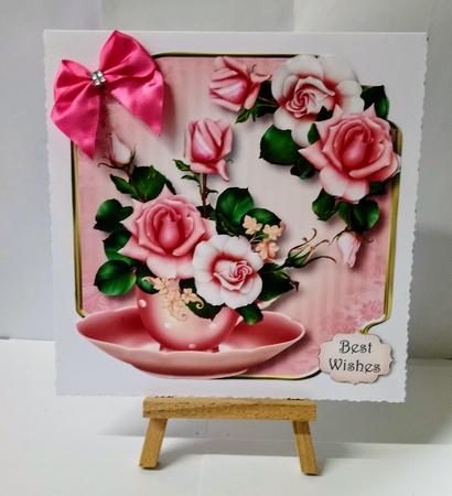 Beautiful Blush Roses - Teacup & Saucer by Jackie Odonnell