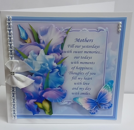 BLUSH OF IRIS & MOTHER VERSE BLUE 7.8 Decoupage & Insert Mini Kit by Jackie Odonnell
