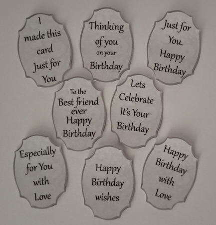 Birthday sentiments 5 - Grey floral by Jackie Odonnell