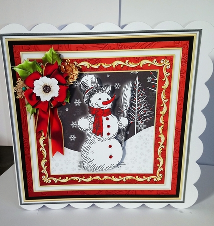 BLACK & WHITE SNOWMAN 7.7 Decoupage & Insert Mini Kit by Jackie Odonnell