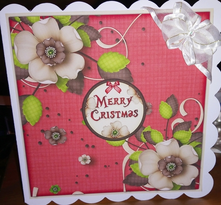 Vintage Merry Christmas Card Topper with Insert 1311 by Jackie Odonnell