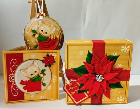 Six 3D Bauble Card And Gift Box Bumper Kit.2 by Jackie Odonnell