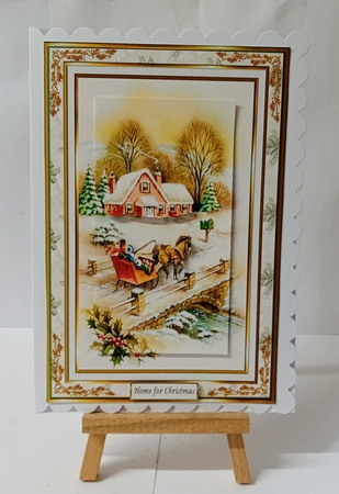 Home for Christmas Vintage Decoupage Topper by Jackie Odonnell