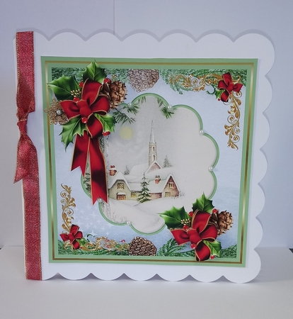 Vintage Christmas with holly by Jackie Odonnell
