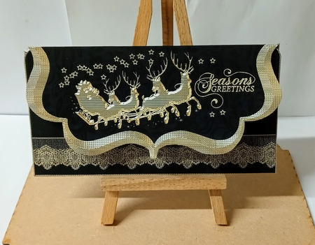 Holiday Black and Gold Gift Voucher 2 by Jackie Odonnell