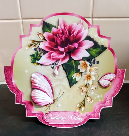 Dahlia Dreams Shaped Wobble Card by Jackie Odonnell