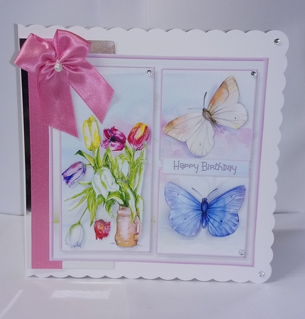 Tulips and butterfly by Jackie Odonnell
