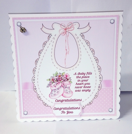 Baby Girl Bib & Bootees 2 by Jackie Odonnell