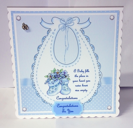 Baby Boy Bib & Bootees 2 by Jackie Odonnell